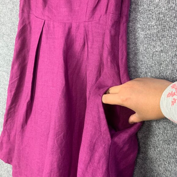 New $169 Banana Republic Kenza Linen Mini Dress in Berry Delicious Size 2 - Picture 6 of 15